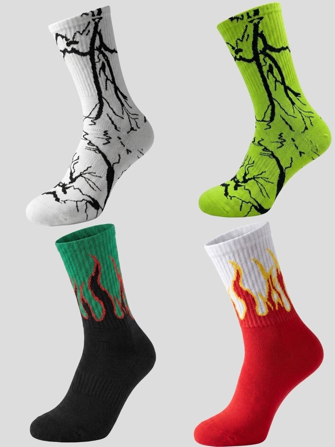 Moda Rapido Men Pack of 4 Cotton Blend Patterned Calf Length Socks - view 1