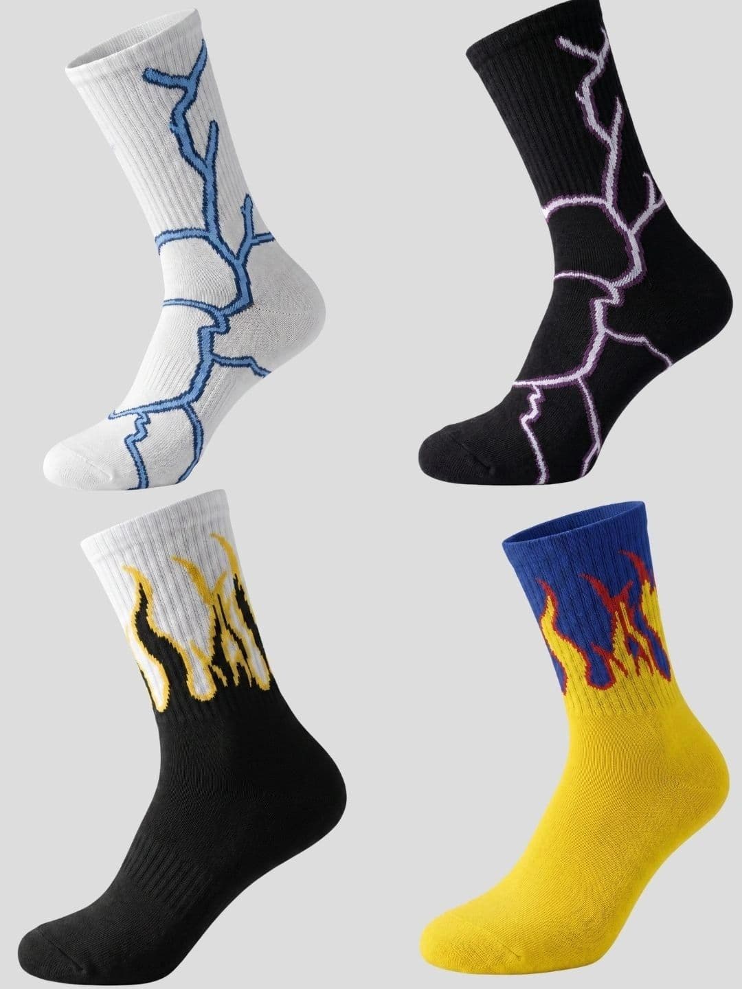 Moda Rapido Men Pack of 4 Cotton Blend Patterned Above Ankle Socks - view 1