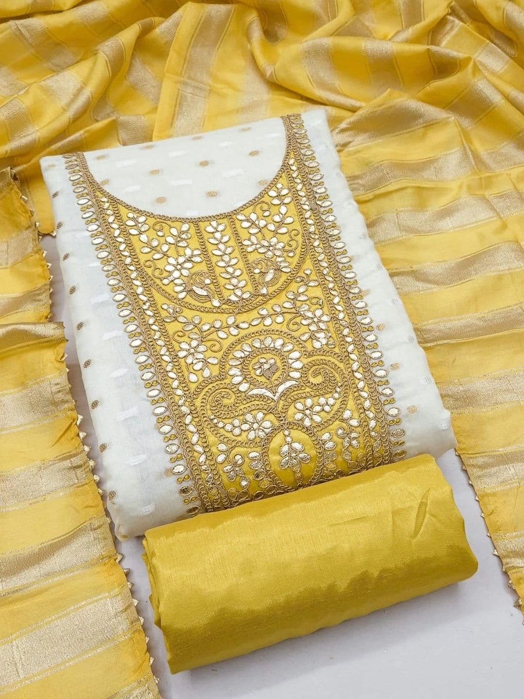 Panzora Embroidered Unstitched Dress Material - view 1