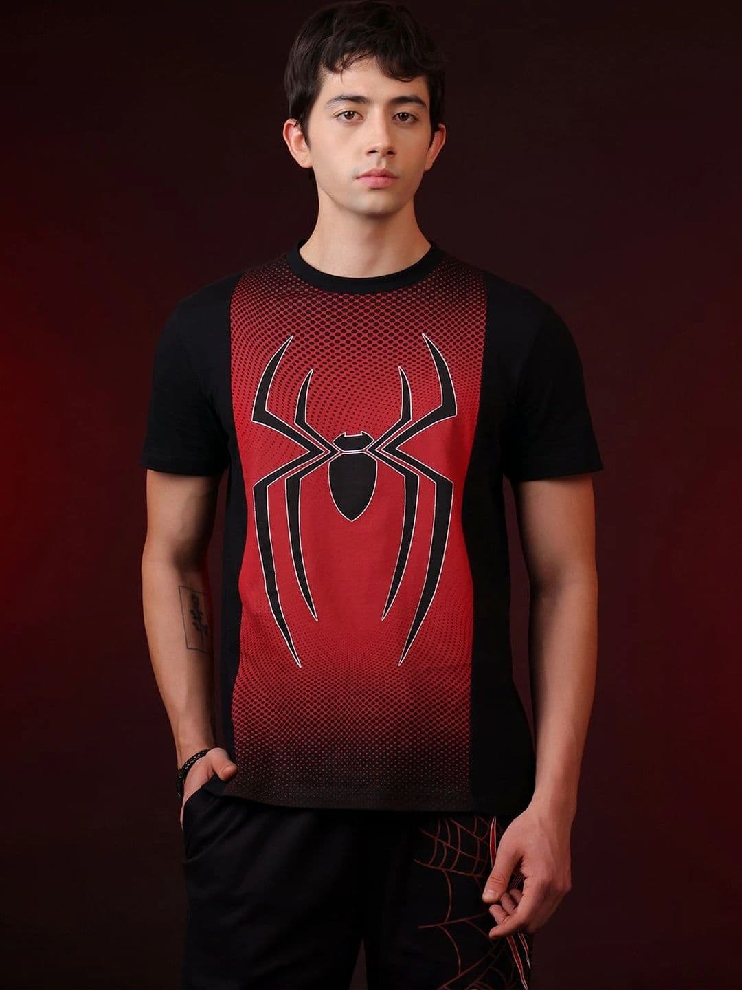 Free Authority Men Spiderman Printed Regular Fit Tshirt - view 1