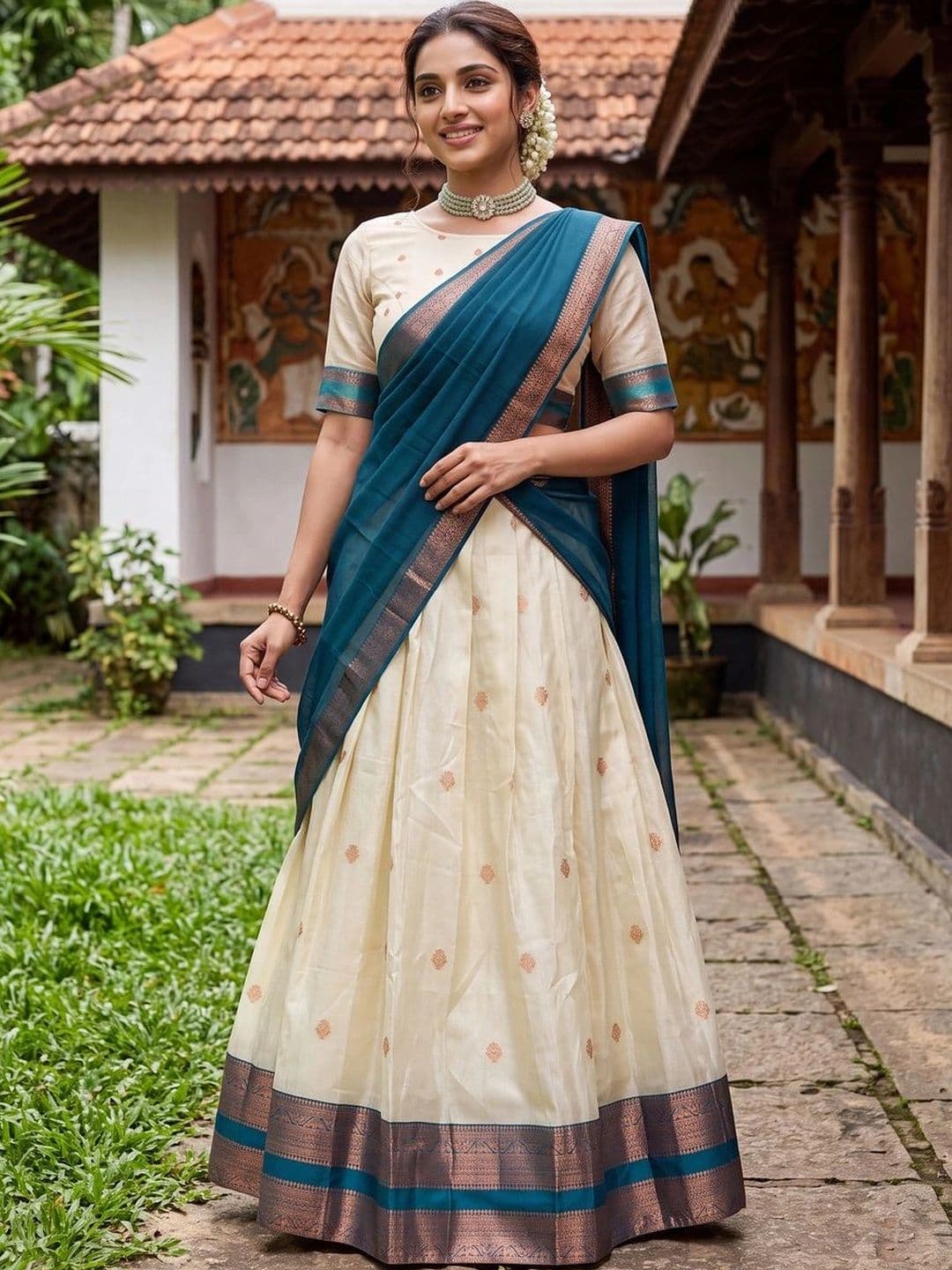 kasee Semi-Stitched Lehenga & Blouse With Dupatta - view 1