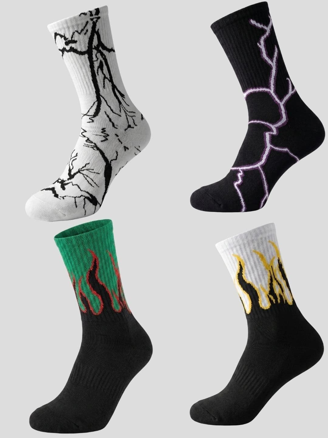 Moda Rapido Men Pack of 4 Cotton Blend Patterned Calf Length Socks - view 1