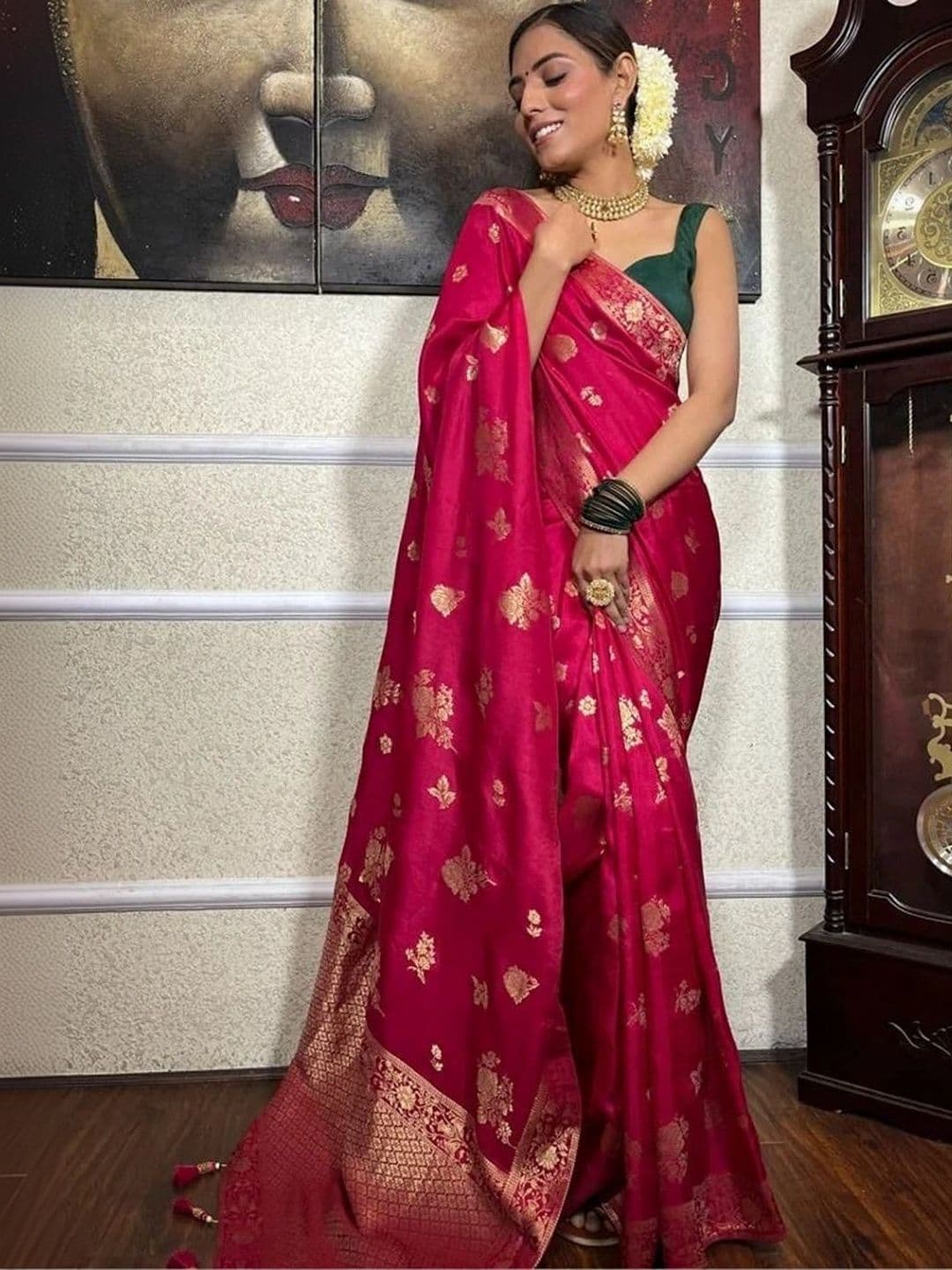 Moda Rapido Woven Design Zari Silk Blend Designer Kota Saree - view 1