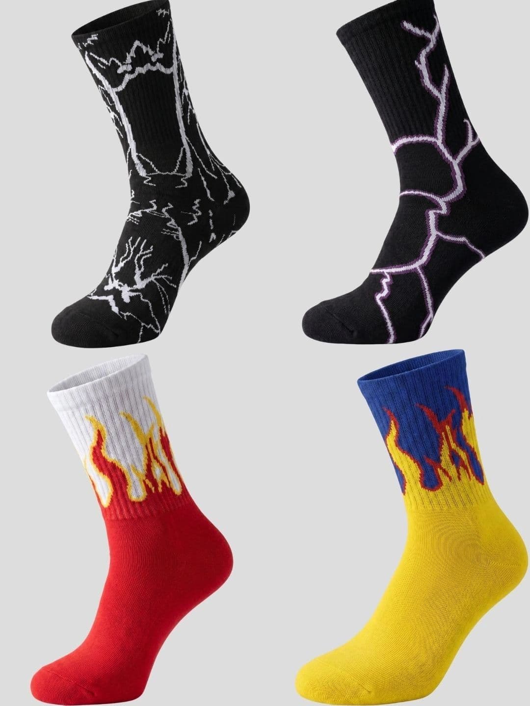Moda Rapido Men Pack of 4 Cotton Blend Patterned Calf Length Socks - view 1