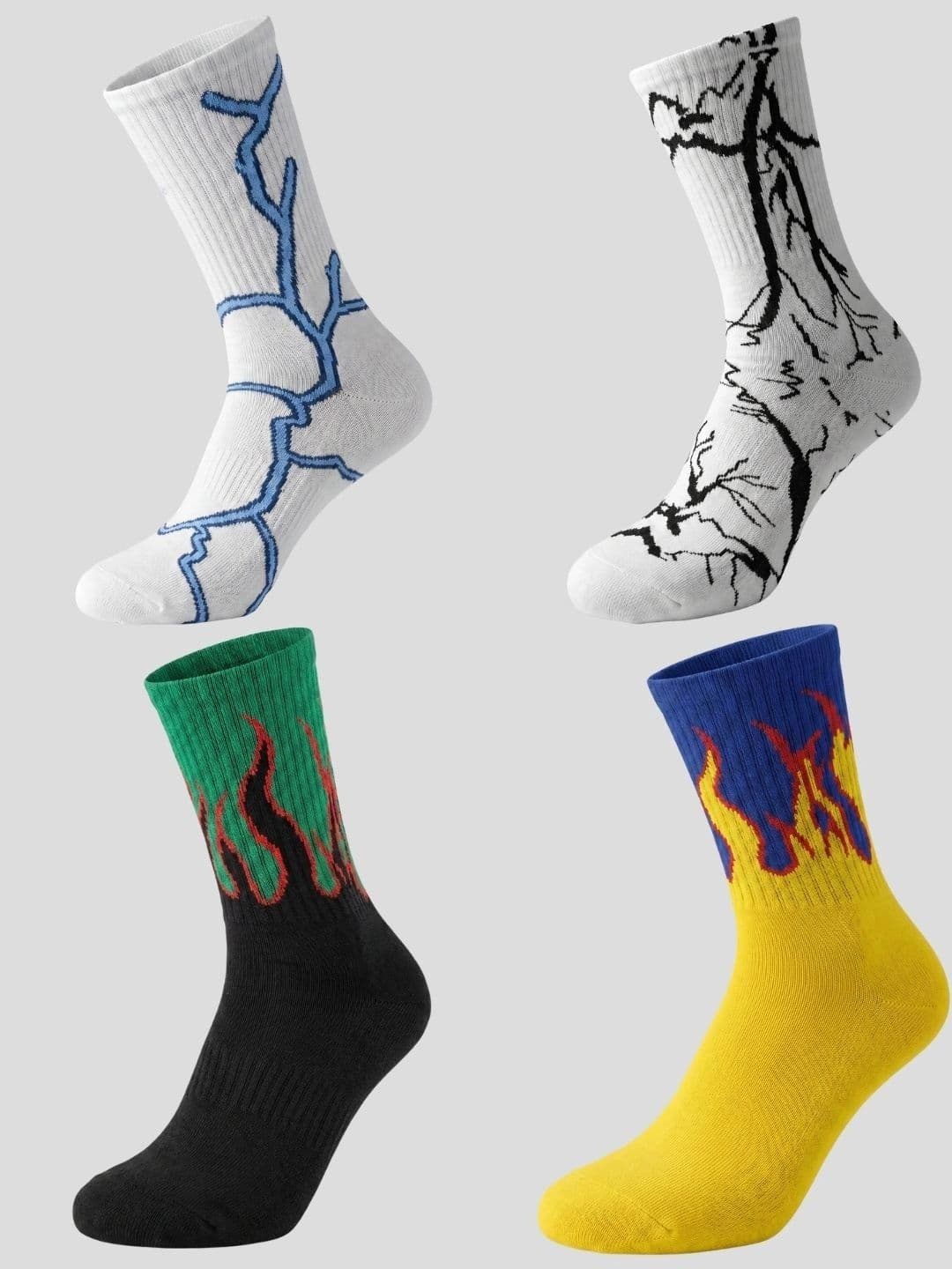 Moda Rapido Men Pack of 4 Cotton Blend Patterned Calf Length Socks - view 1