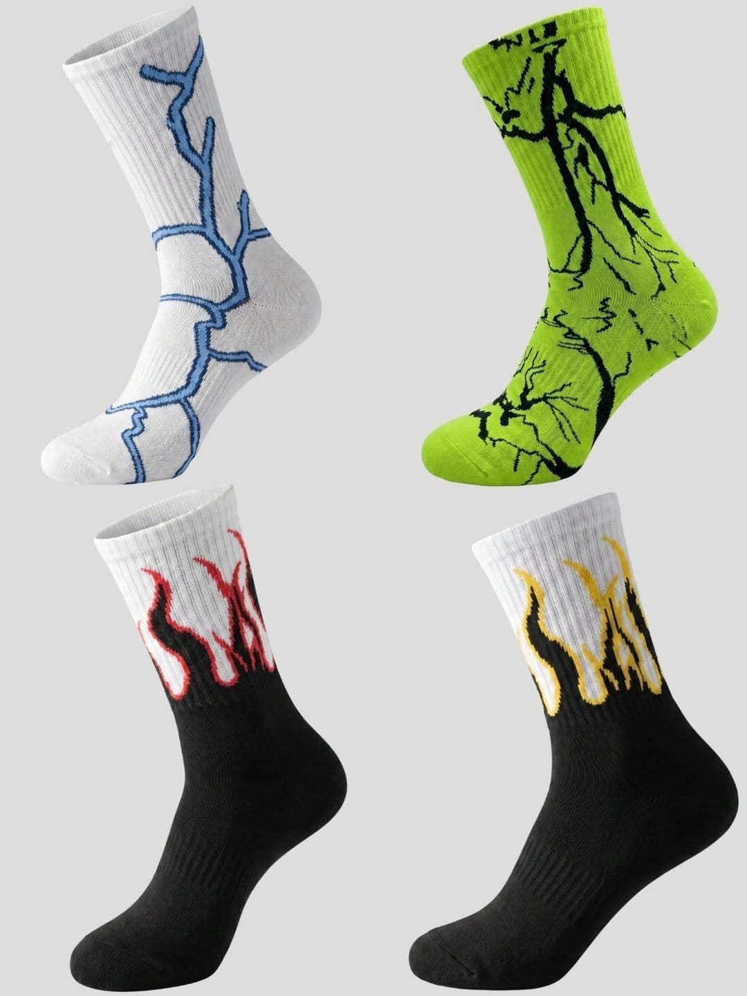 Moda Rapido Men Pack of 4 Cotton Blend Patterned Calf Length Socks - view 1
