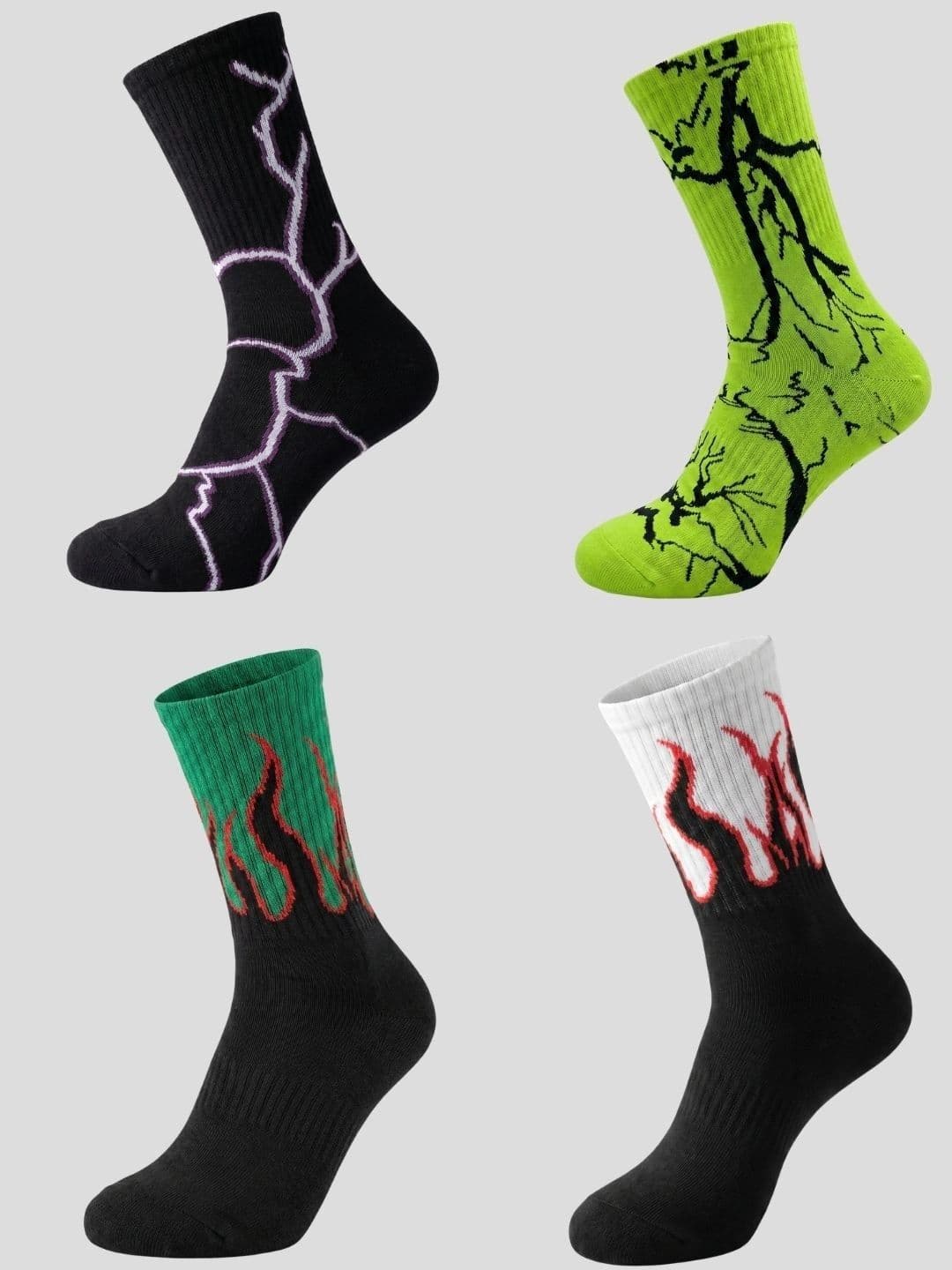 Moda Rapido Men Pack of 4 Cotton Blend Patterned Calf Length Socks - view 1