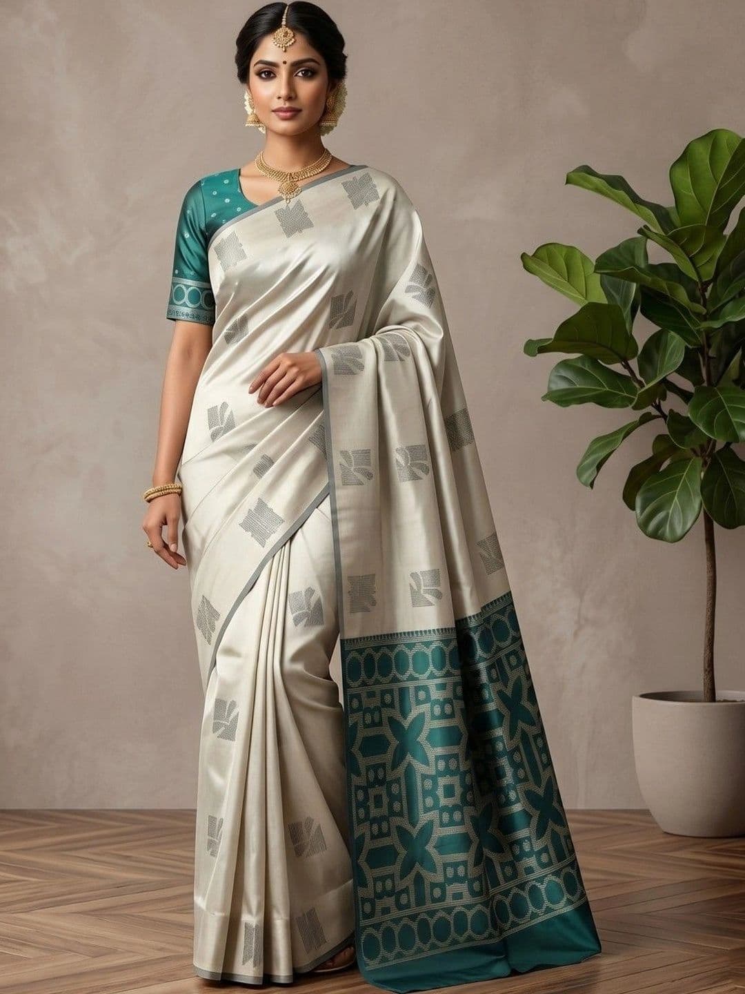 Moda Rapido Woven Design Zari Silk Cotton Banarasi Saree - view 1