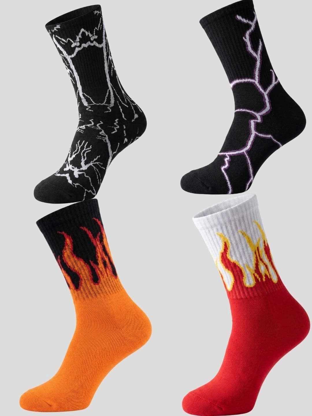 Moda Rapido Men Pack of 4 Cotton Blend Patterned Calf Length Socks - view 1