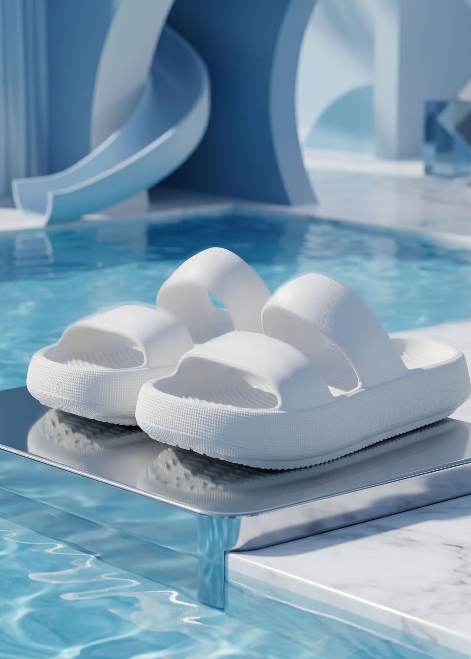 HRX by Hrithik Roshan Men White Rubber Sliders - view 1