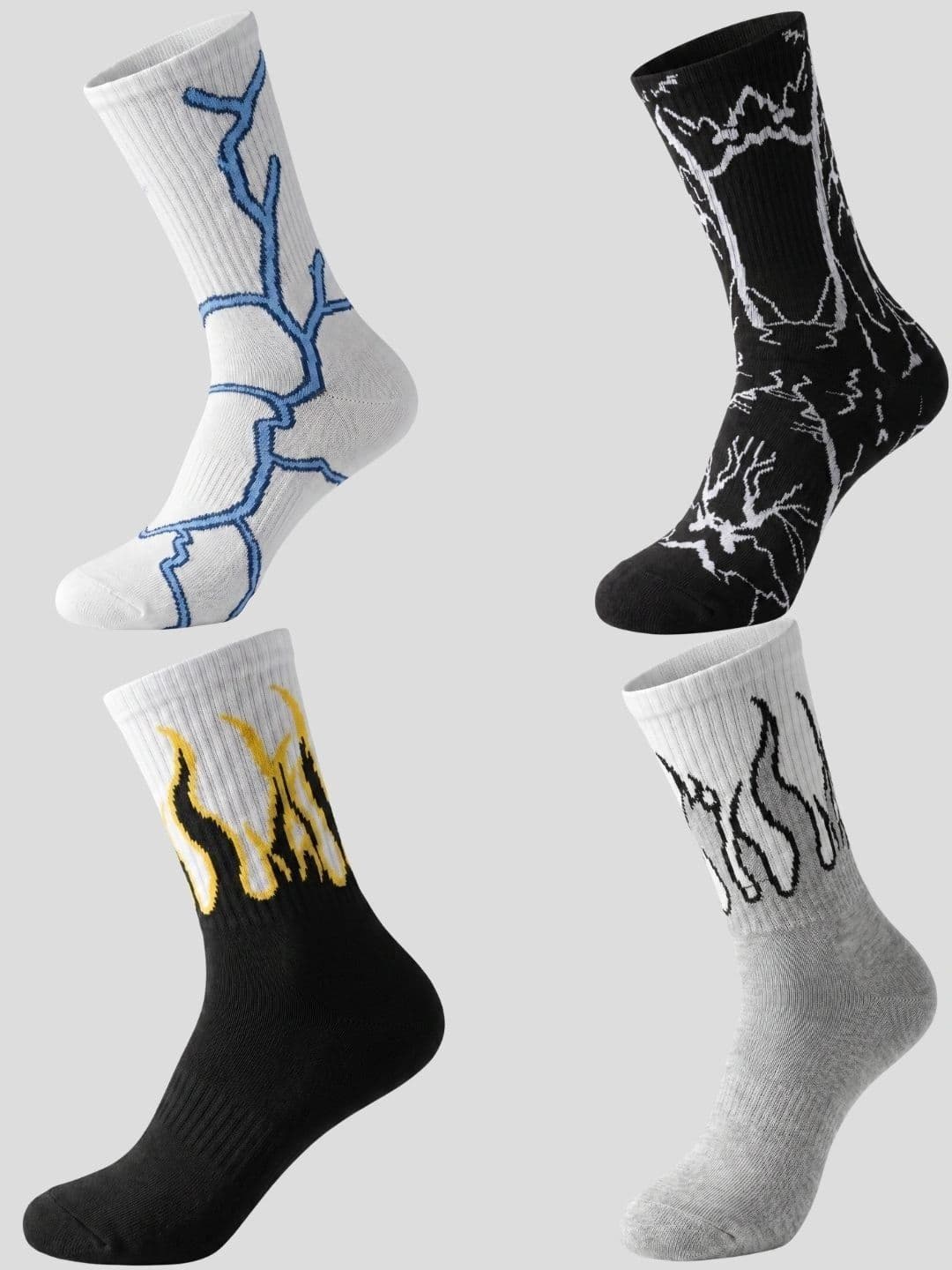 Moda Rapido Men Pack of 4 Cotton Blend Patterned Calf Length Socks - view 1