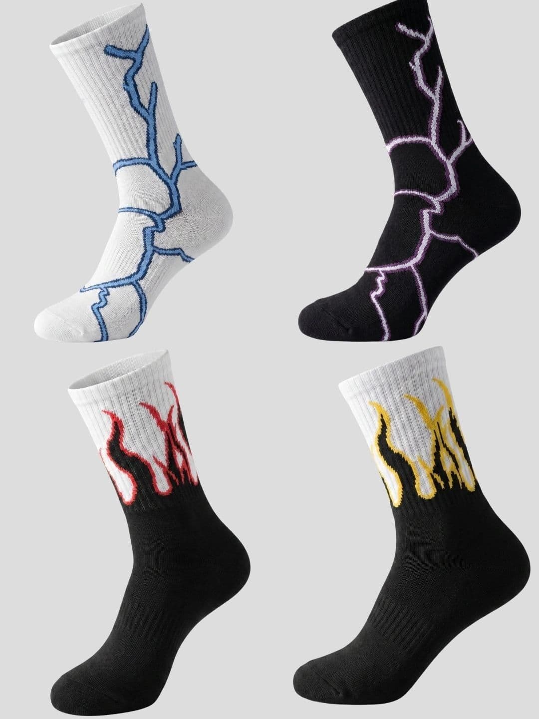 Moda Rapido Men Pack of 4 Cotton Blend Patterned Calf Length Socks - view 1