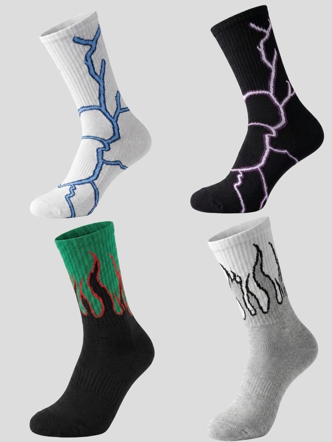 Moda Rapido Men Pack of 4 Cotton Blend Patterned Calf Length Socks - view 1