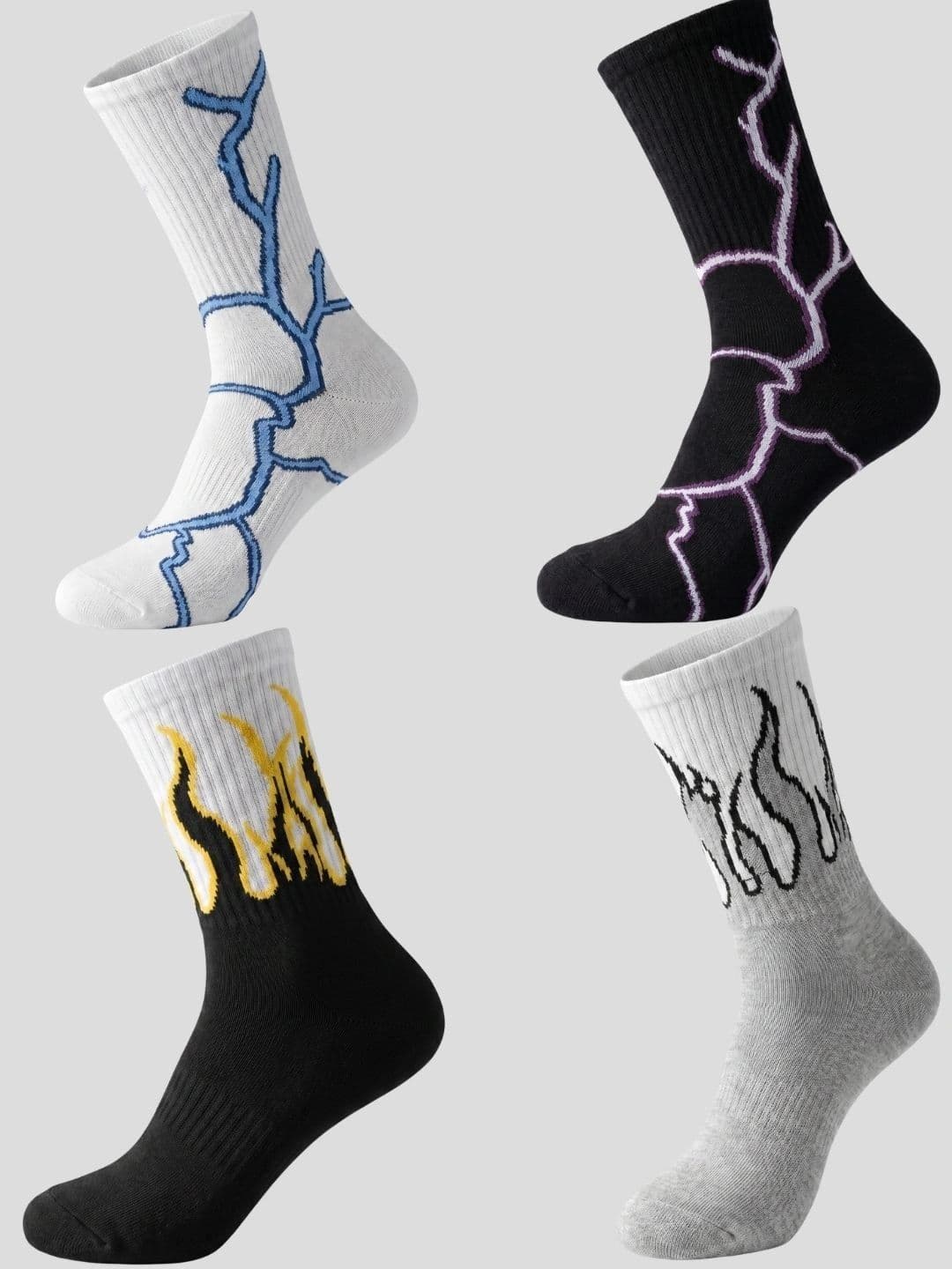 Moda Rapido Men Pack of 4 Cotton Blend Patterned Above Ankle Socks - view 1