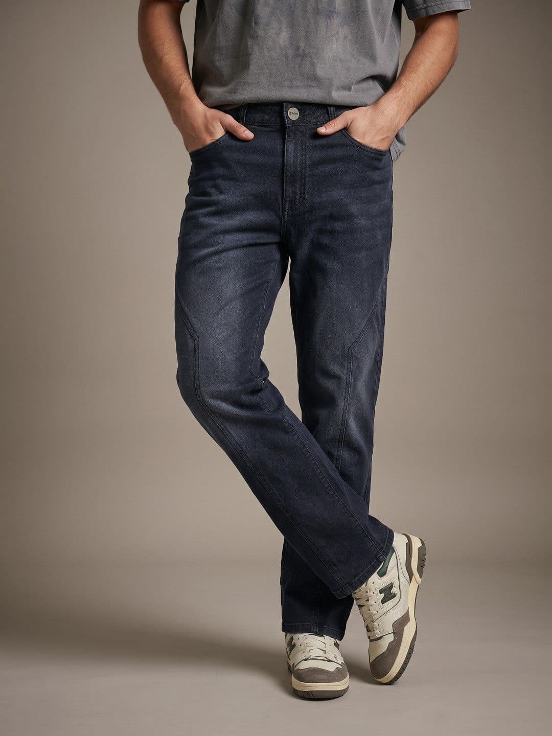 glitchez Men Straight Fit Heavy Fade Jeans - view 1