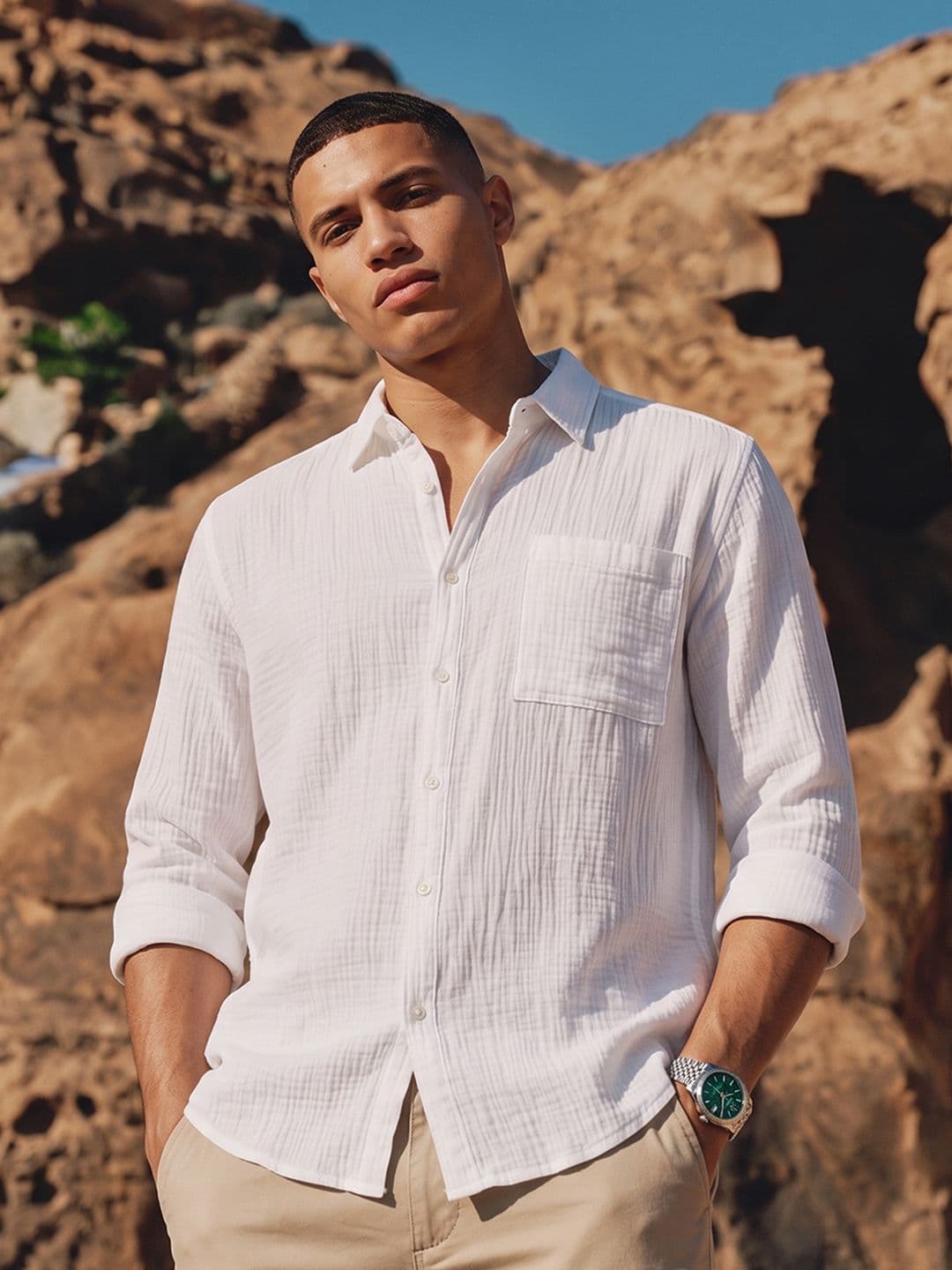 The Roadster Life Co. Textured Pure Cotton Casual Shirt - view 1