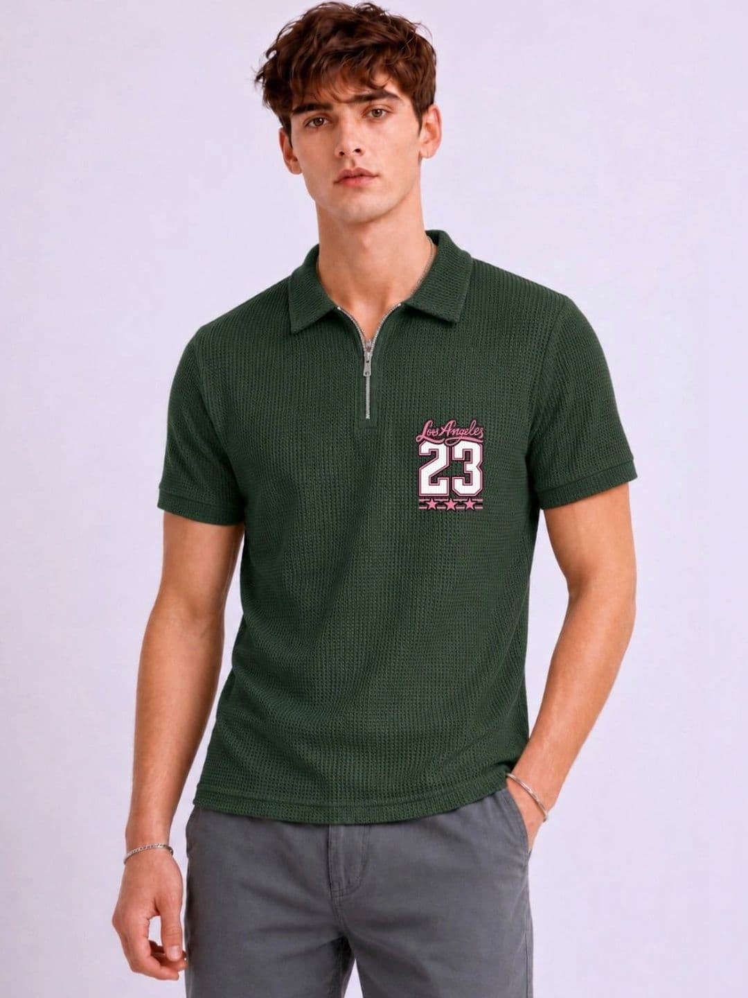 Mobox Men Typography Polo Collar Pockets T-shirt - view 1