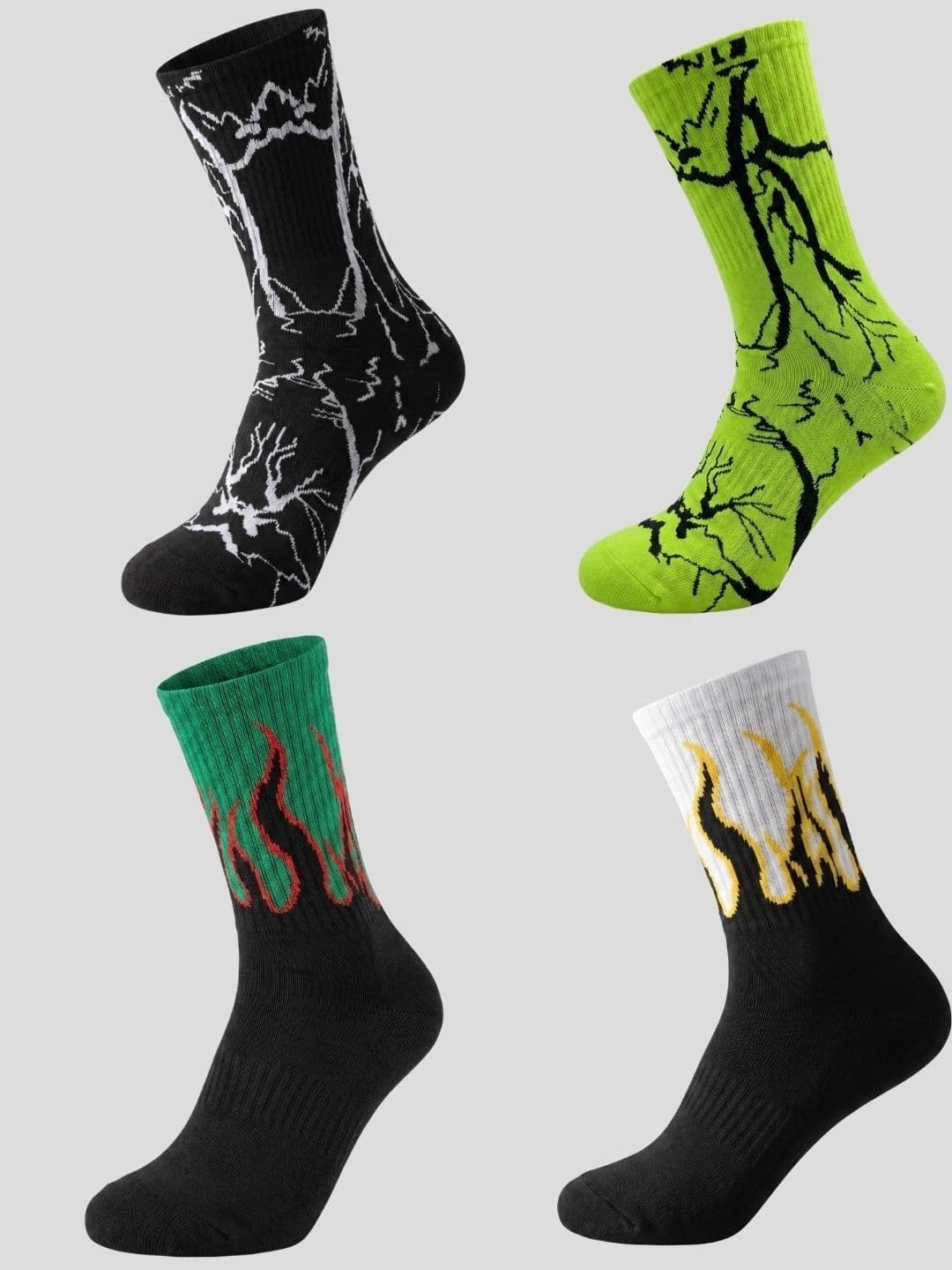 Moda Rapido Men Pack of 4 Cotton Blend Patterned Calf Length Socks - view 1
