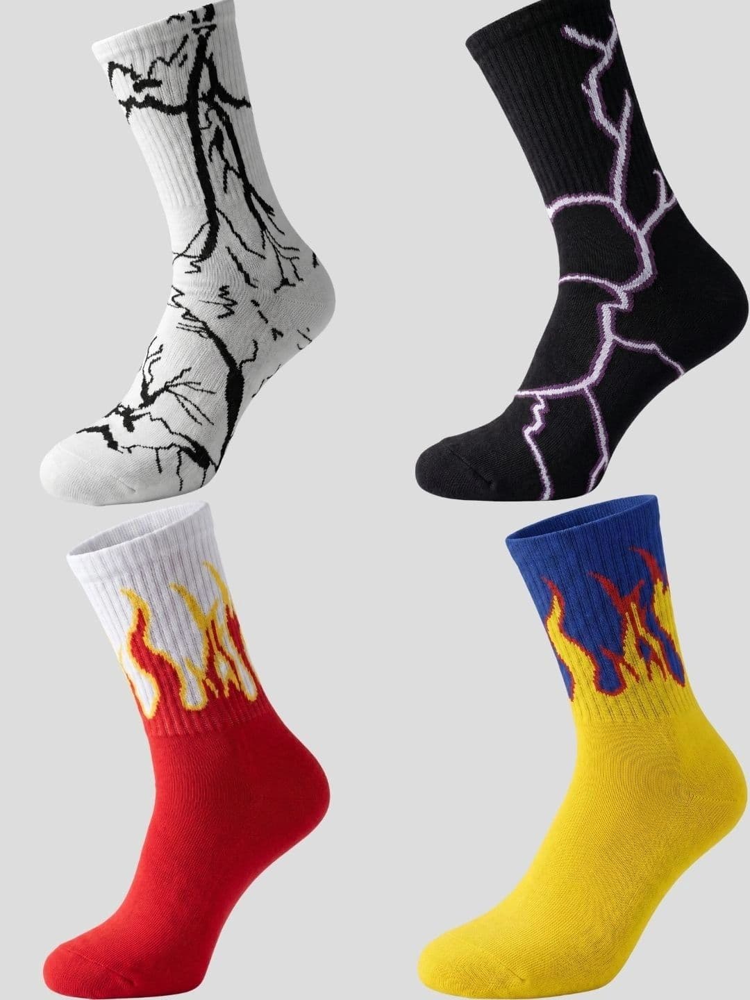 Moda Rapido Men Pack of 4 Cotton Blend Patterned Calf Length Socks - view 1