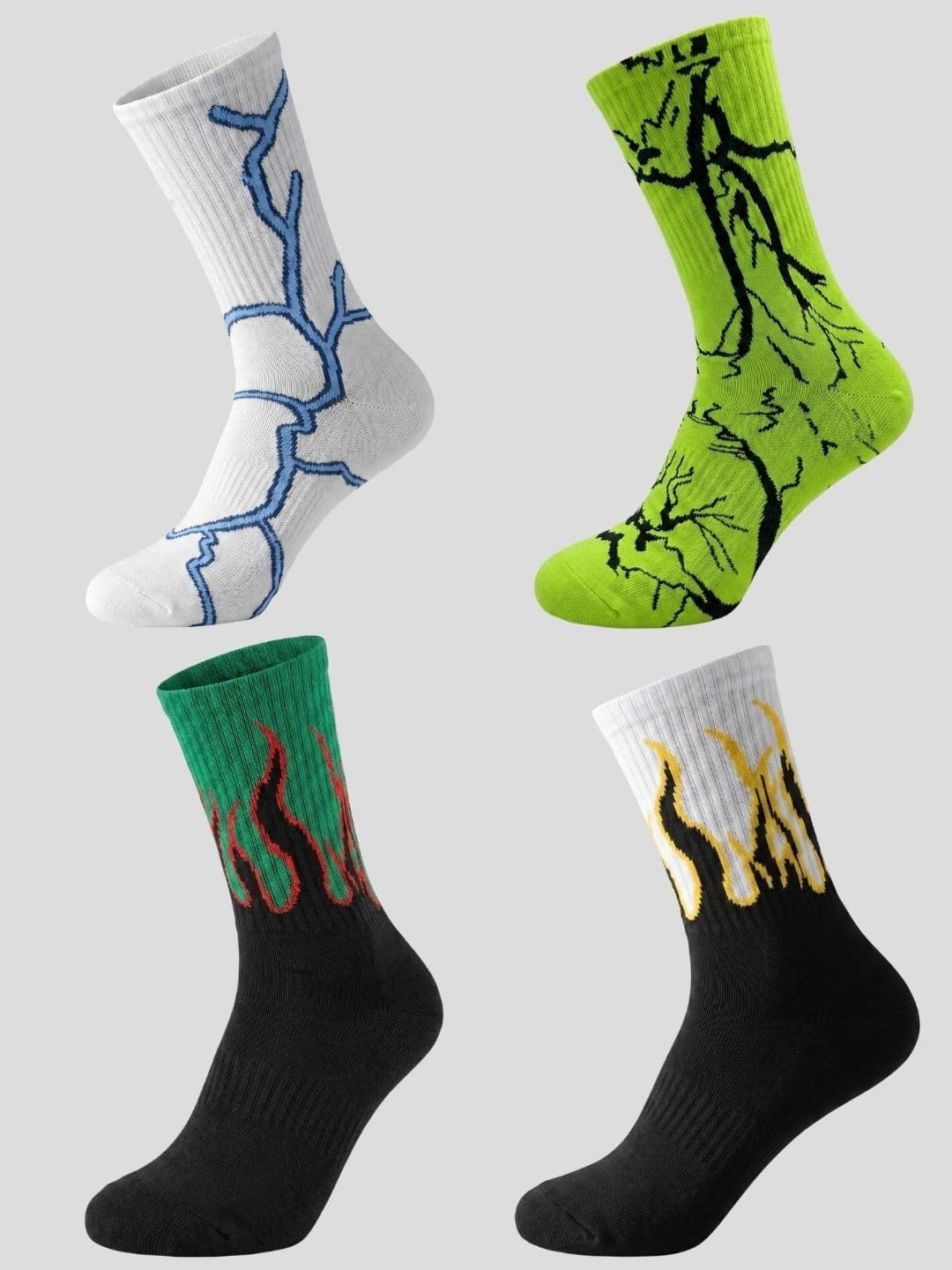 Moda Rapido Men Pack of 4 Cotton Blend Patterned Calf Length Socks - view 1