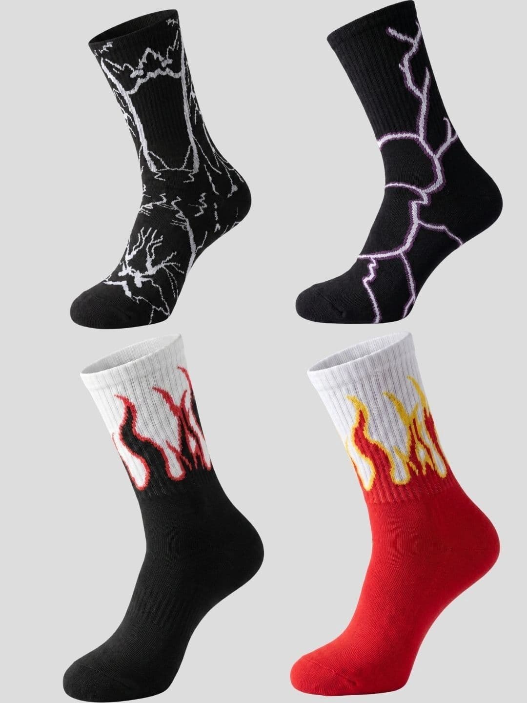 Moda Rapido Men Pack of 4 Cotton Blend Patterned Calf Length Socks - view 1