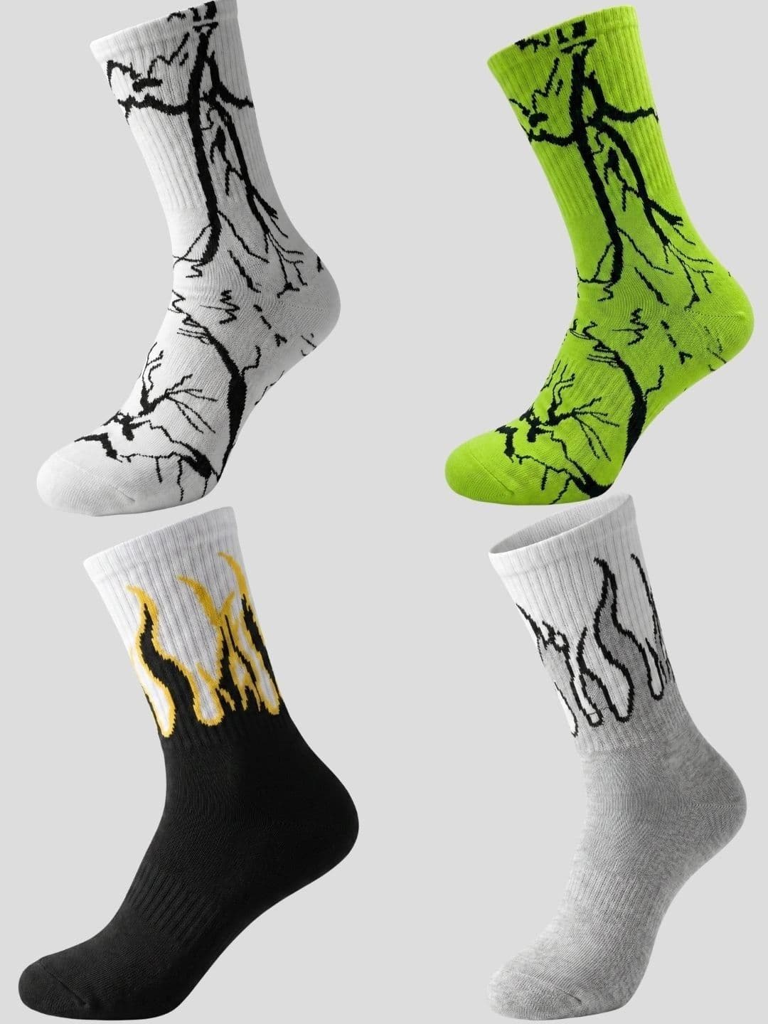 Moda Rapido Men Pack of 4 Cotton Blend Patterned Above Ankle Socks - view 1