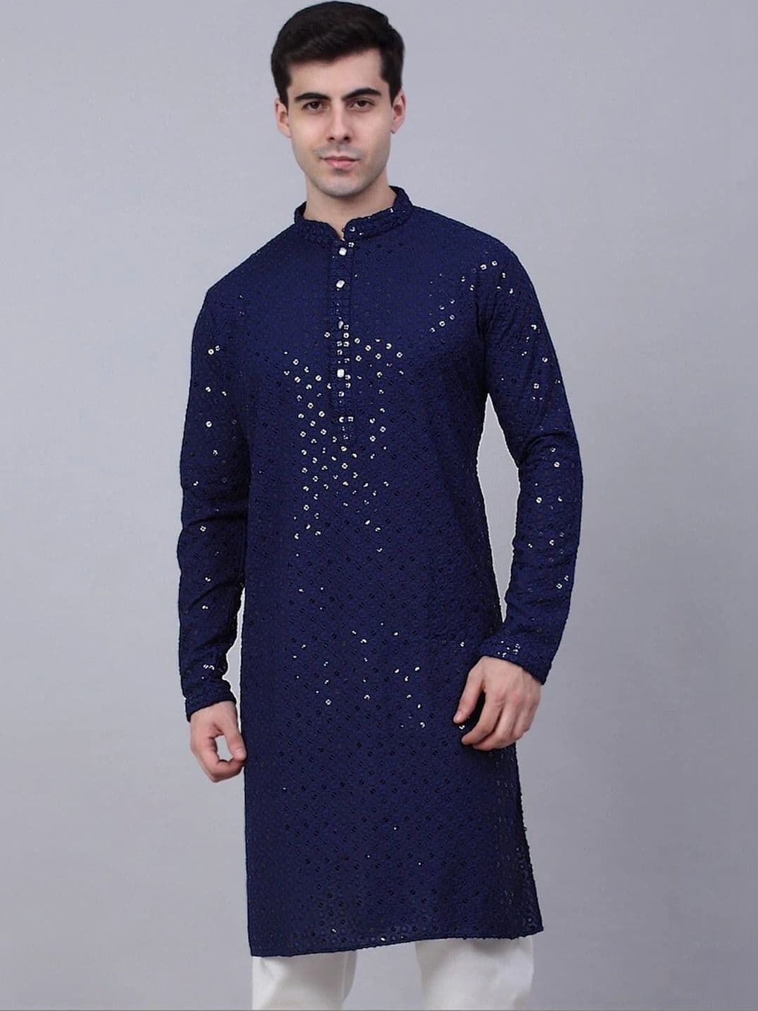 Moda Rapido Men Embellished Mirror Work Handloom Kurta - view 1