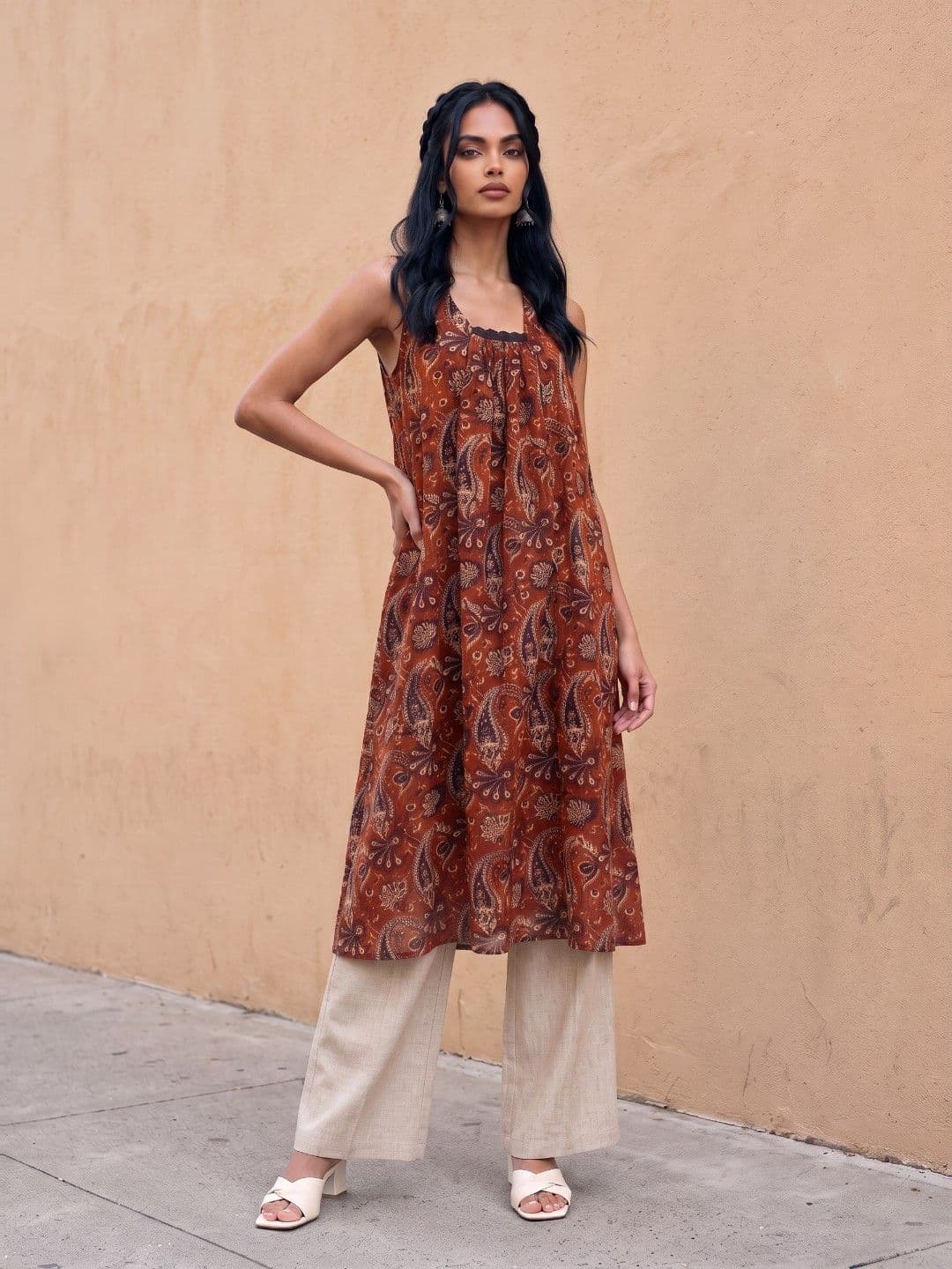 fusion by glitchez Ethnic Motifs Printed A-Line Kurta - view 1