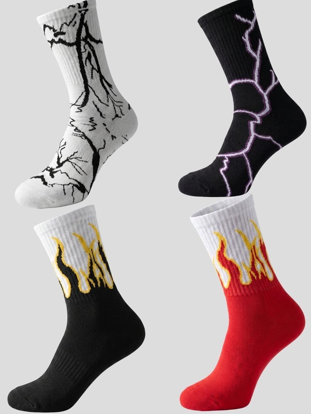 Moda Rapido Men Pack of 4 Cotton Blend Patterned Calf Length Socks - view 1