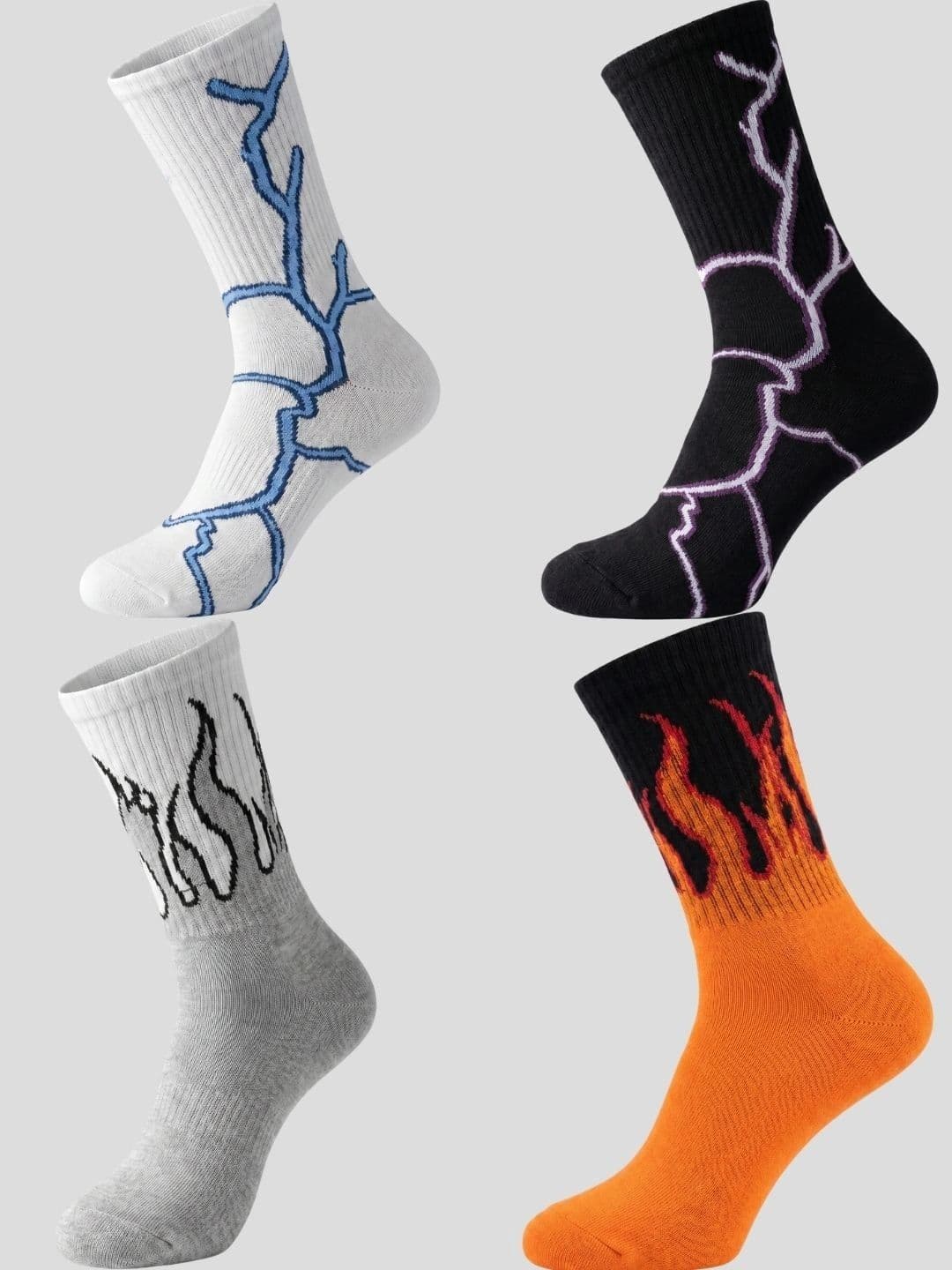 Moda Rapido Men Pack of 4 Cotton Blend Patterned Calf Length Socks - view 1