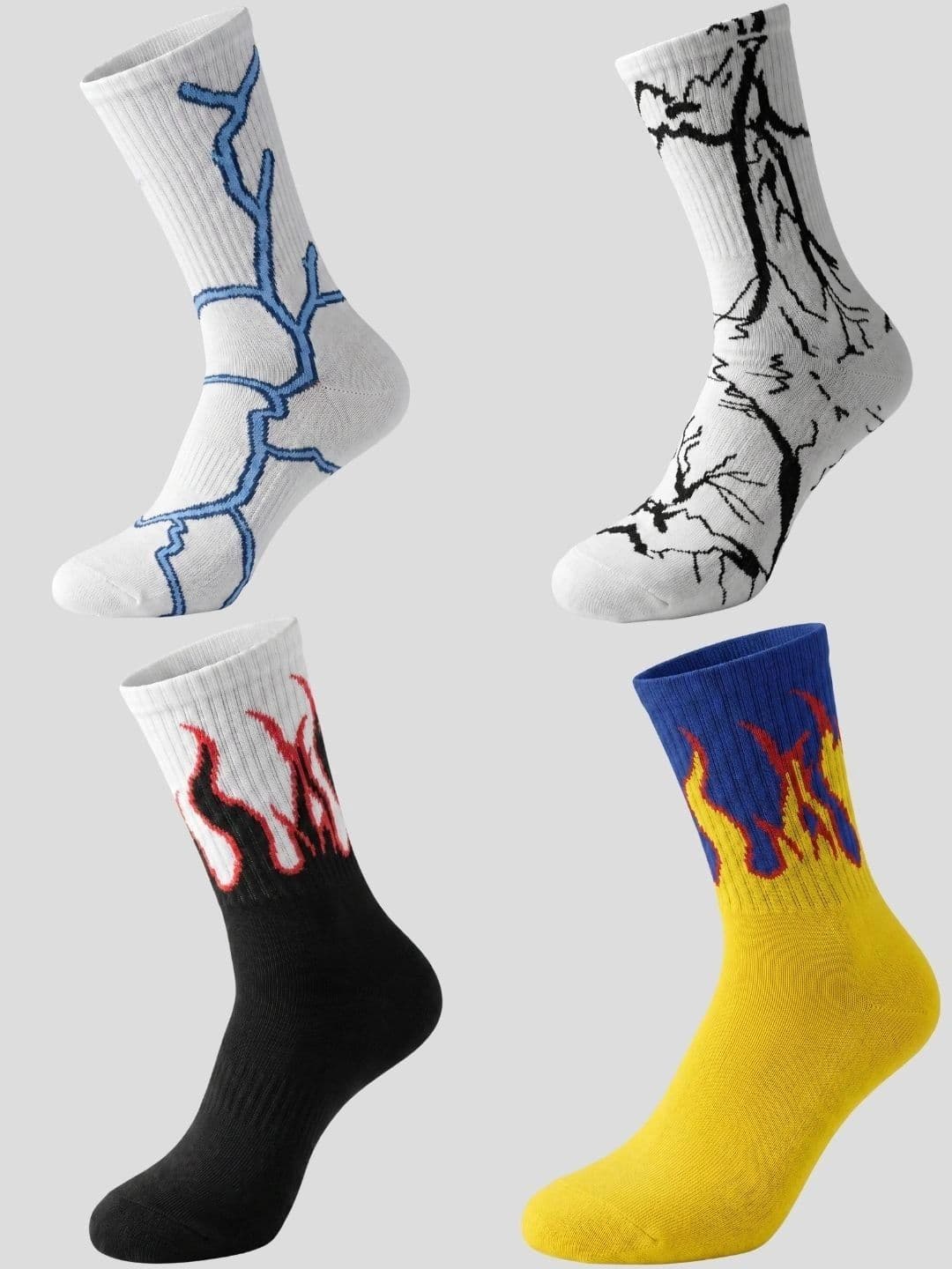 Moda Rapido Men Pack of 4 Cotton Blend Patterned Calf Length Socks - view 1