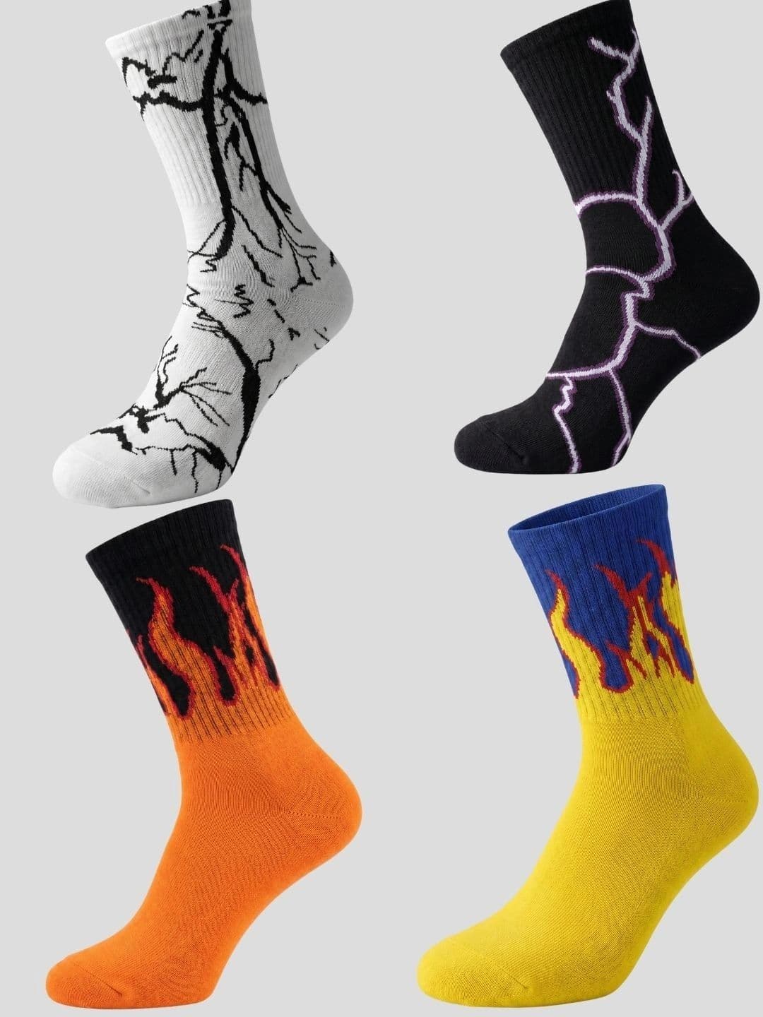 Moda Rapido Men Pack of 4 Cotton Blend Patterned Calf Length Socks - view 1