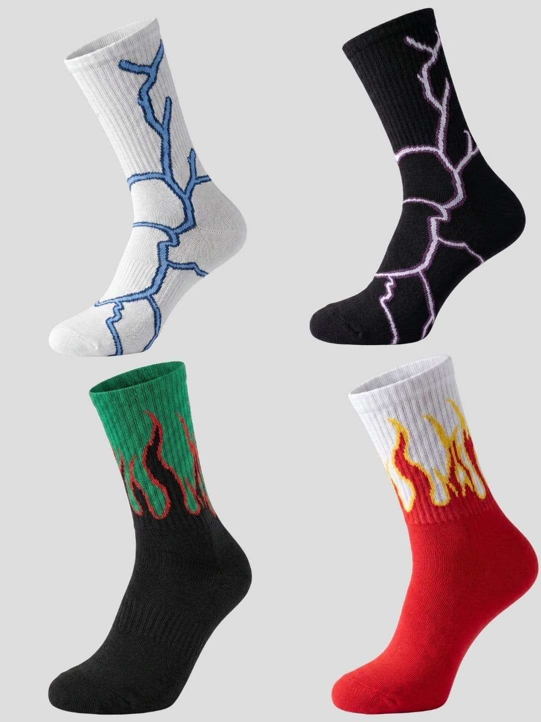 Moda Rapido Men Pack of 4 Cotton Blend Patterned Calf Length Socks - view 1