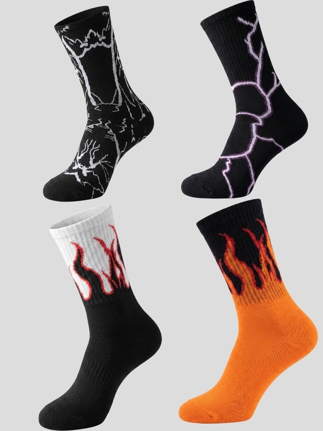 Moda Rapido Men Pack of 4 Cotton Blend Patterned Calf Length Socks - view 1
