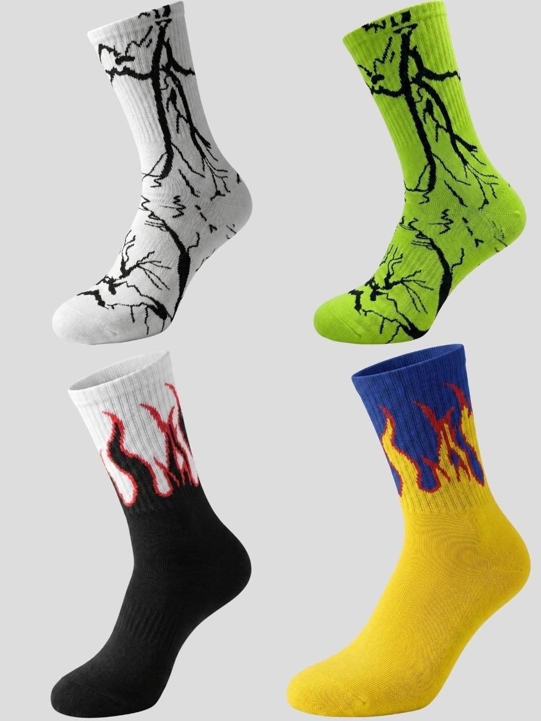 Moda Rapido Men Pack of 4 Cotton Blend Patterned Calf Length Socks - view 1