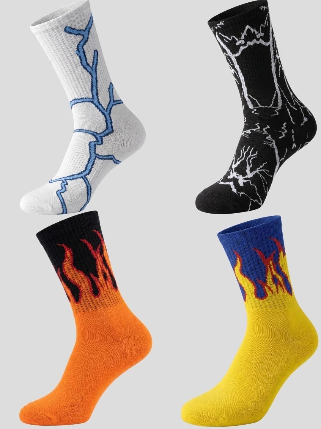 Moda Rapido Men Pack of 4 Cotton Blend Patterned Calf Length Socks - view 1