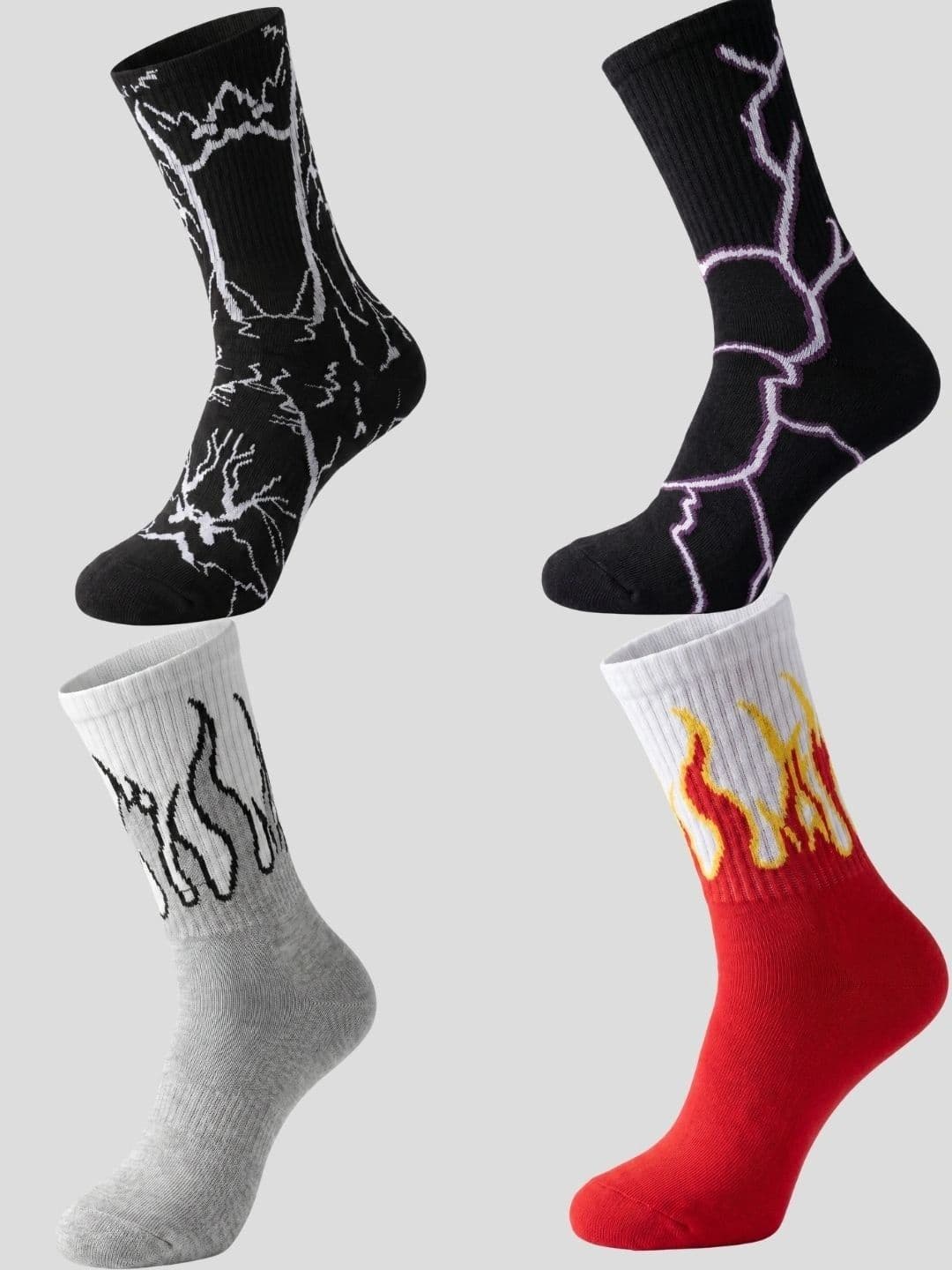 Moda Rapido Men Pack of 4 Cotton Blend Patterned Above Ankle Socks - view 1
