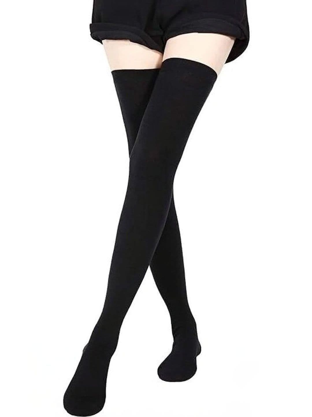 SOKSI Men Black Thigh-High Socks - view 1