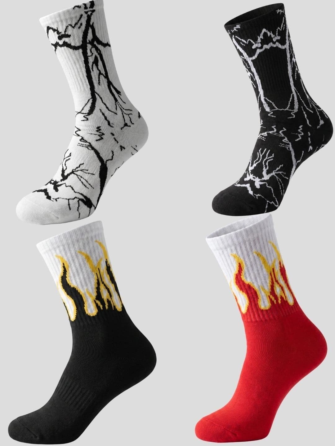 Moda Rapido Men Pack of 4 Cotton Blend Patterned Calf Length Socks - view 1