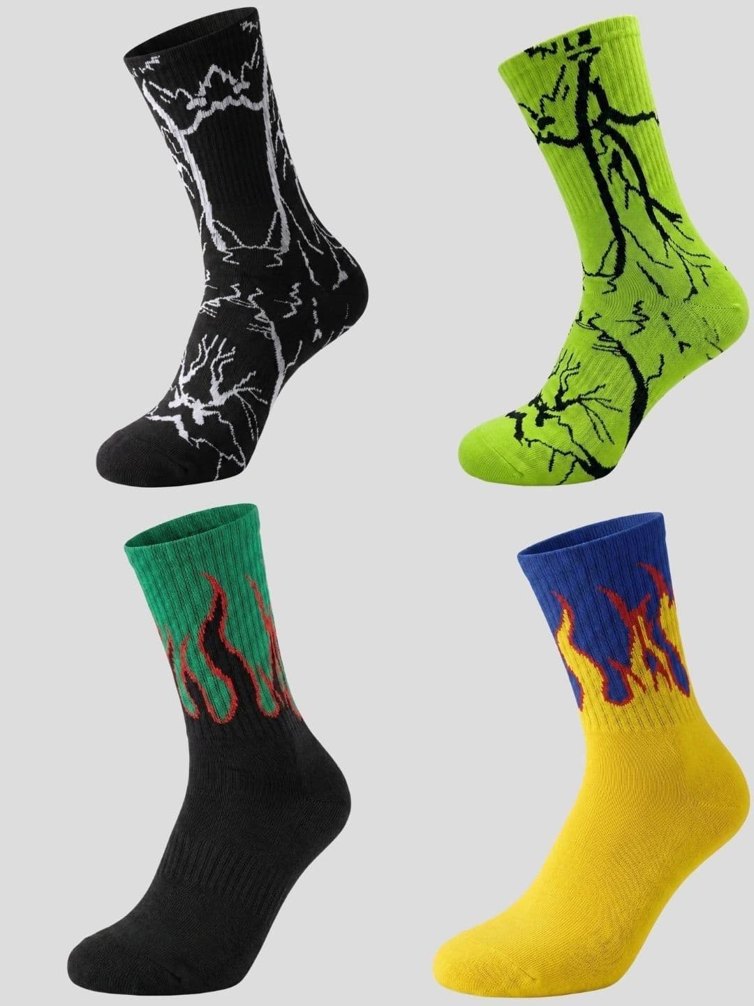 Moda Rapido Men Pack of 4 Cotton Blend Patterned Calf Length Socks - view 1