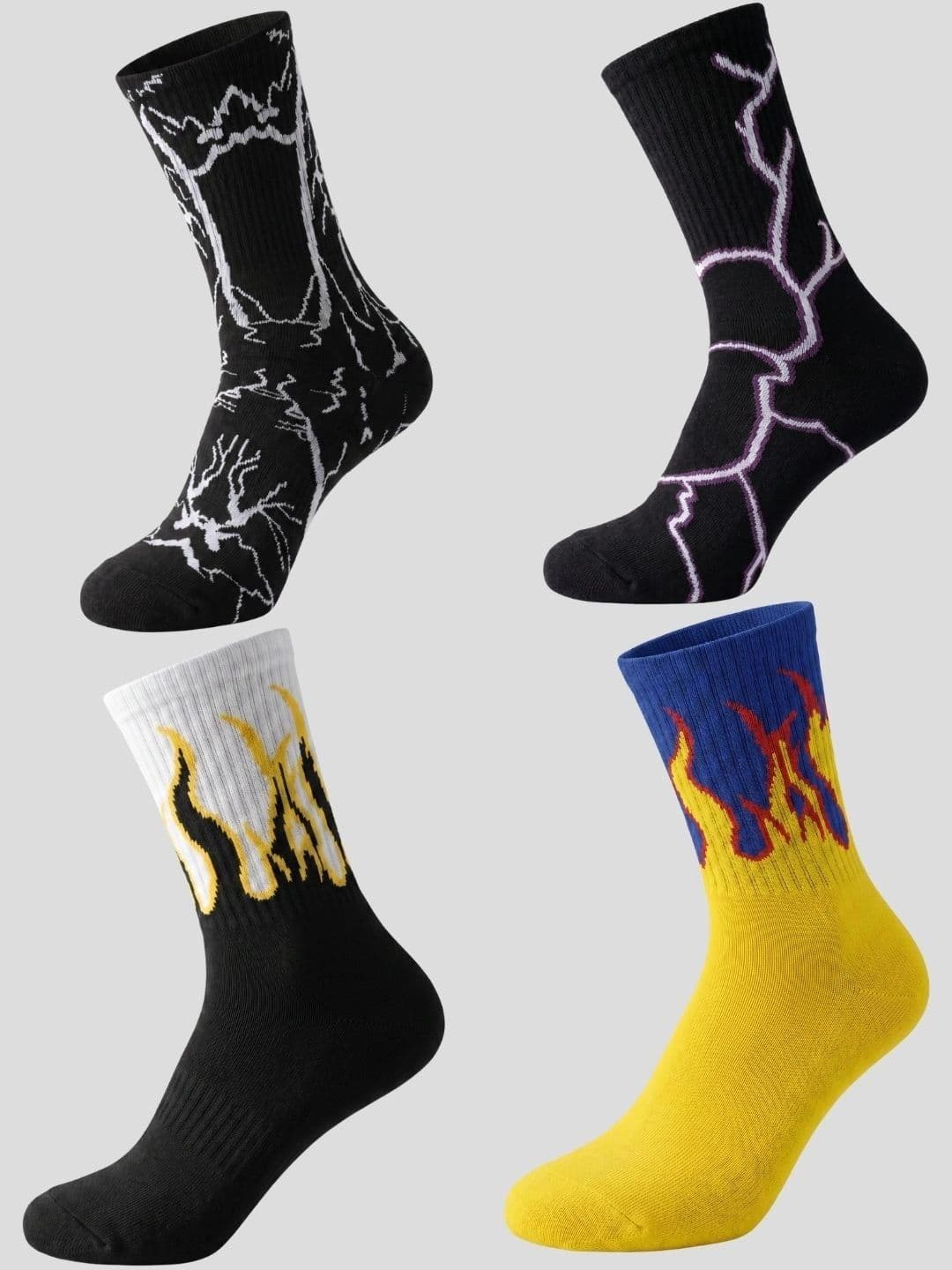 Moda Rapido Men Pack of 4 Cotton Blend Patterned Calf Length Socks - view 1