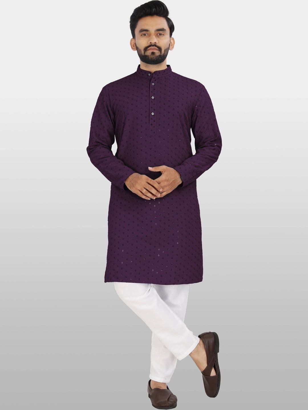 Moda Rapido Men Embroidered Chikankari Handloom Kurta - view 1