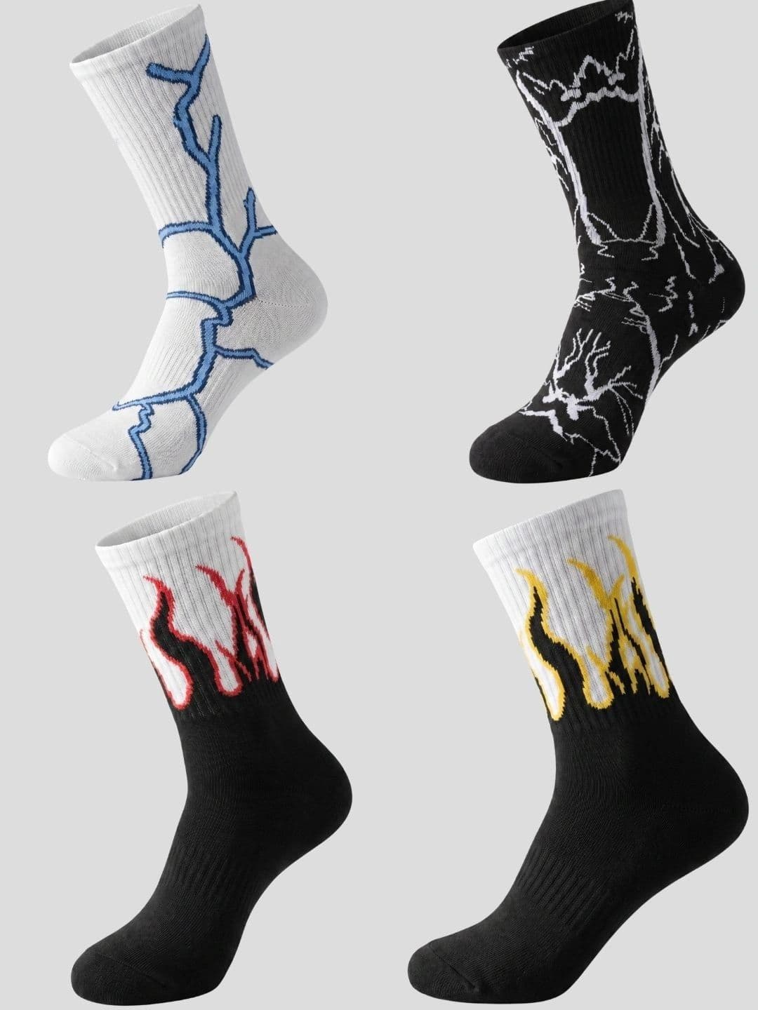 Moda Rapido Men Pack of 4 Cotton Blend Patterned Calf Length Socks - view 1
