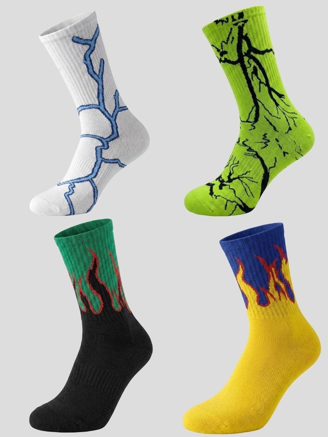 Moda Rapido Men Pack of 4 Cotton Blend Patterned Calf Length Socks - view 1