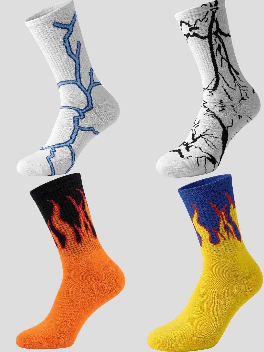 Moda Rapido Men Pack of 4 Cotton Blend Patterned Calf Length Socks - view 1