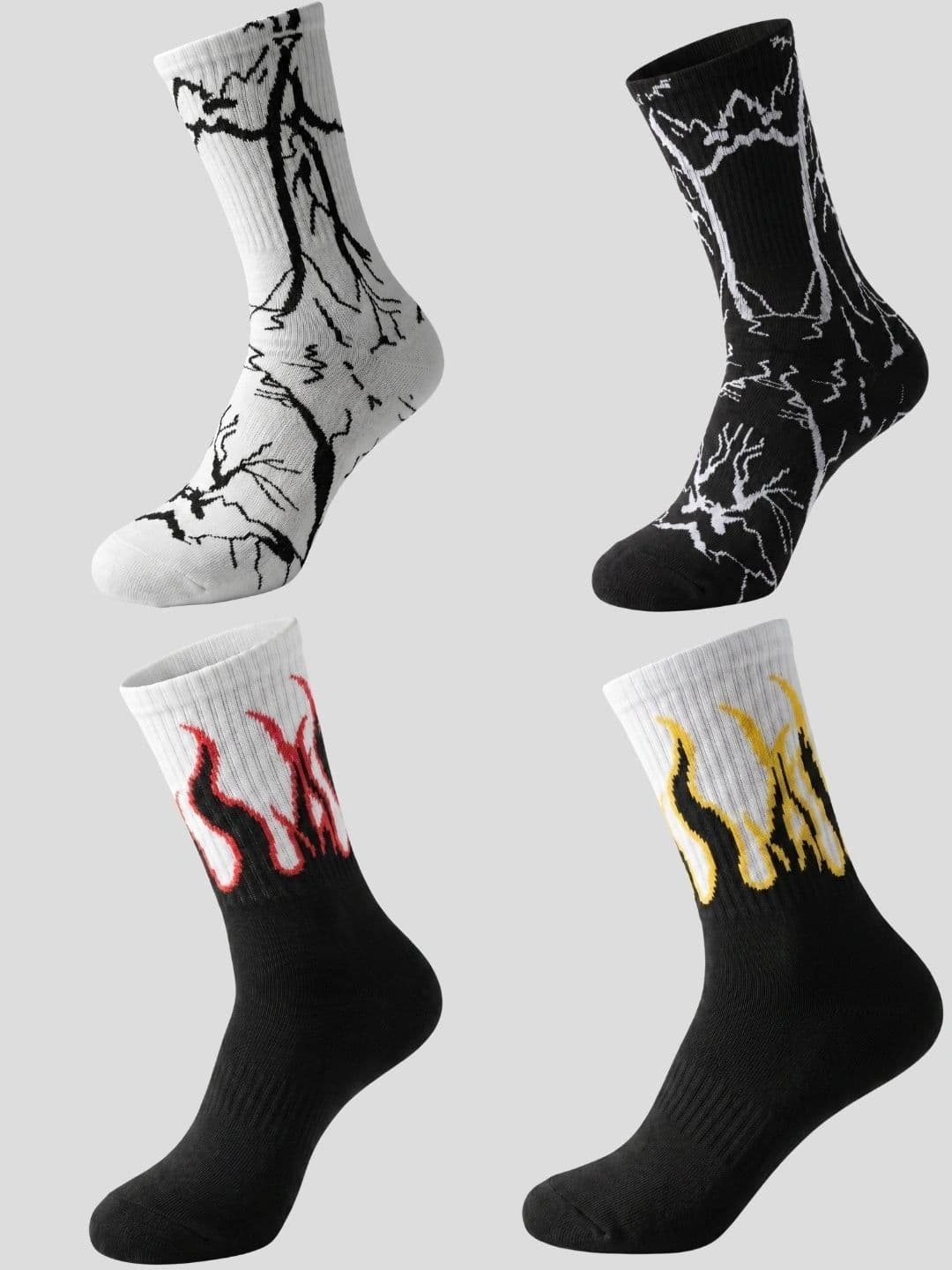 Moda Rapido Men Pack of 4 Cotton Blend Patterned Calf Length Socks - view 1