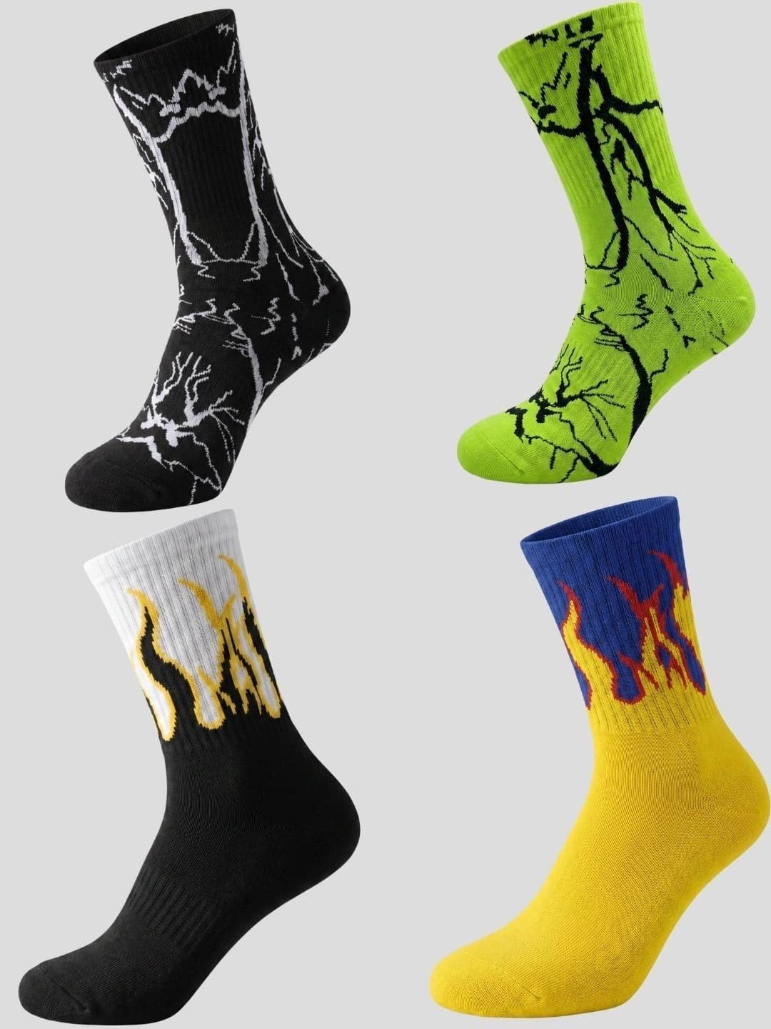 Moda Rapido Men Pack of 4 Cotton Blend Patterned Calf Length Socks - view 1