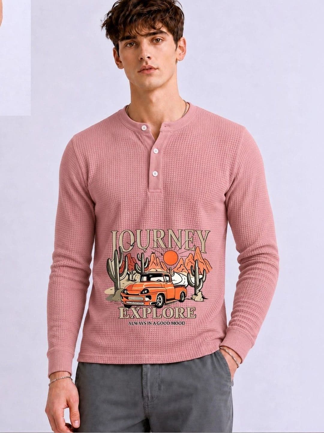 Mobox Men Henley Neck T-shirt - view 1