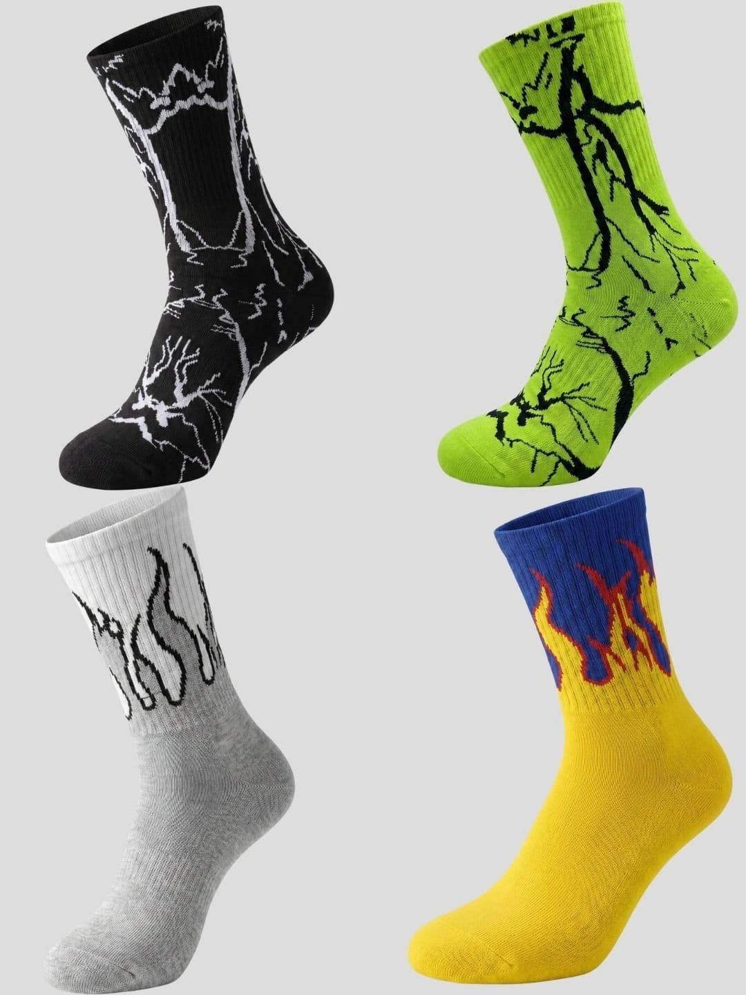 Moda Rapido Men Pack of 4 Cotton Blend Patterned Calf Length Socks - view 1