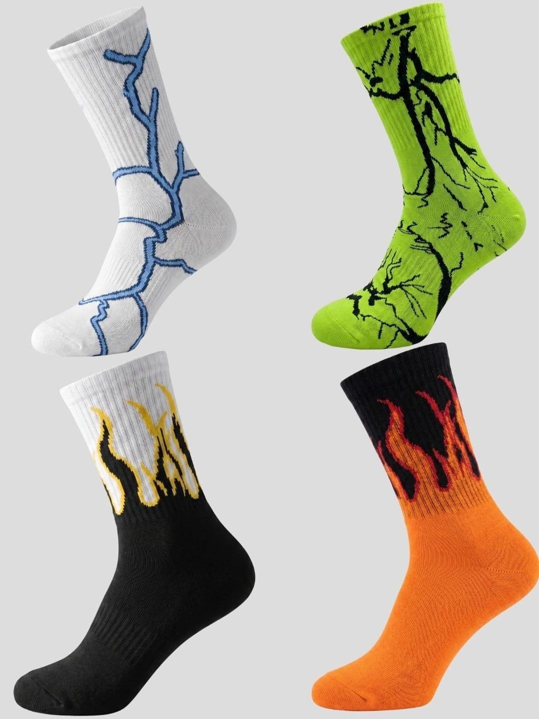 Moda Rapido Men Pack of 4 Cotton Blend Patterned Calf Length Socks - view 1
